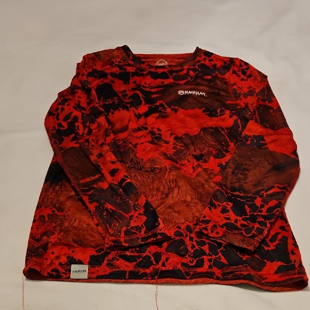 Magellan Outdoors Red and Black Kids Long Sleeve Tee